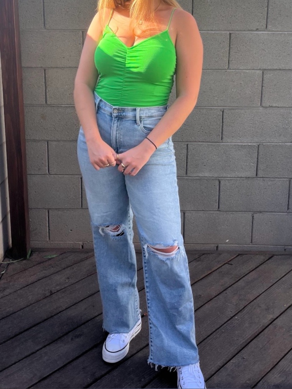 Zara green body suit